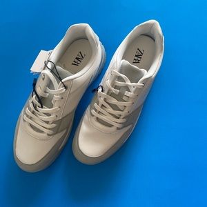 NWT Zara Men Sneakers Size 11 Grey and White